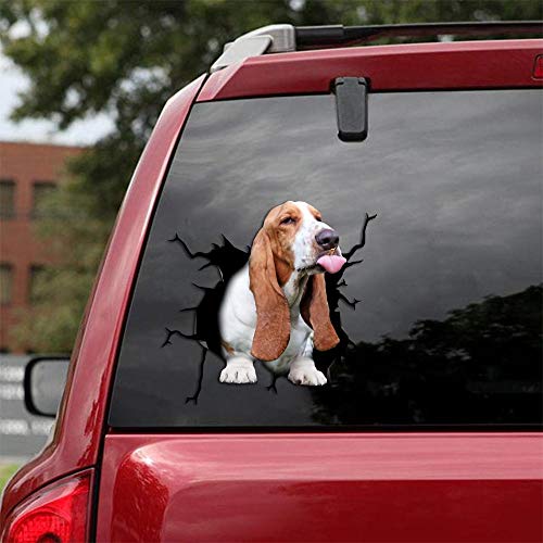 Ocean Gift Basset Hound Auto Decals, Wandsticker Aufkleber 2 Stück - Realistische Autoaufkleber Design Serie 32 Größe 30,5 cm x 30,5 cm von Ocean Gift