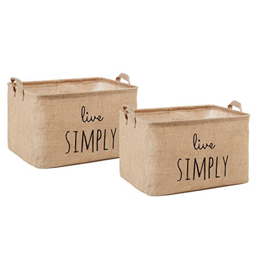 Ocean Home Textile 2er Set Natürlich Jute Aufbewahrungskorb mit Griff, Faltbare Rechteckig Regalkörbe Ocean Home Textile 2er Set Natürlich Jute Aufbewahrungskorb mit Griff, Faltbare Rechteckig Regalkörbe von Ocean Home Textile