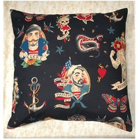 Anker Weg Traditionelles Tattoo-Design Mit Glücklichen Matrosen, Schwalben Etc. Kissenbezug Passend Für Ein 18 "x 18" Kissen Die Wohnkultur 100% von OceaniaLegendsDesign