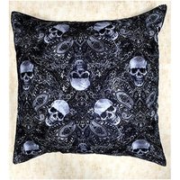 Großartiger Gothic Filigree Totenkopf Stoff Kissenbezug Für 18 "x 18" Dekorative Kissenbezug, Tolles Dekokissen Wohnkultur Zeitlos 100% Baumwolle von OceaniaLegendsDesign