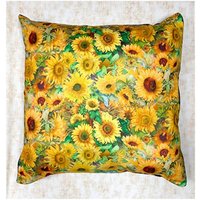 Schöne Van Gogh Stil Sonnenblumen Stoff Kissenbezug Passt 18 "x 18" Dekorative Fall Große Kissen Wohnkultur 100% Baumwolle von OceaniaLegendsDesign