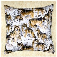 Tolle Winterwald-Szene Mit Wolfsrudeln ~ Kissenbezug Passend Für Eine 18 "x 18" Wohn - Oder Bürodekor. David Textiles 100% Baumwolle von OceaniaLegendsDesign