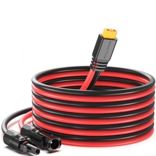 10 AWG für Solar auf XT60 Verlängerungskabel zur Verwendung mit Solarzellen und Akkupacks mit verzinnter Kupferdrahtkonstruktion (2 Meter) von Oceanlend