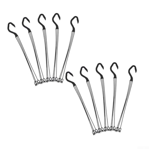 10 Kunststoff-Haken zum Aufhängen von Blumentöpfen, Laternen und verschiedenen Dekorationen in Gärten und Balkonen (schwarzer J360-Haken) von Oceanlend