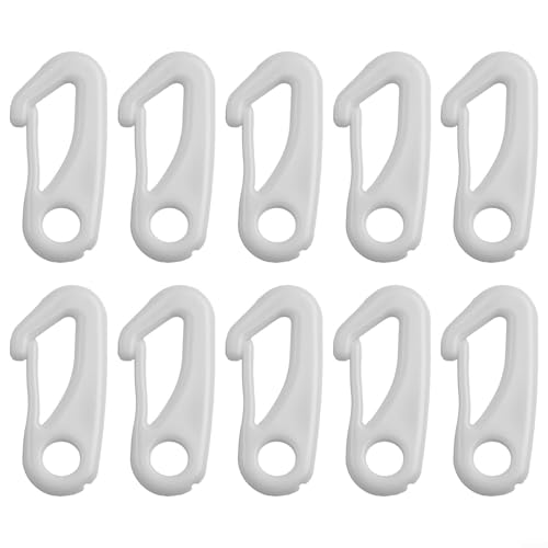 10 Stück Fahnenmast-Clips, Kunststoff-Nylon-Karabinerhaken für Fahnenmast-Seilbefestigung, kompatibel mit Standard-Fahnen, entworfen für den Außenbereich (weiß) von Oceanlend