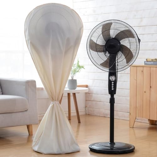 Abdeckung für elektrische Ventilatoren, wasserdicht, staubdicht, für kleine Desktop-Fans unter 90 cm und größere Standventilatoren bis zu 140 cm (apricot-L) von Oceanlend