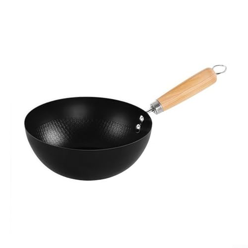 Antihaftbeschichtete Bratpfanne zum Kochen, Wok mit flachem Boden für Induktions-, Gas- und Elektroherde (22 cm) von Oceanlend