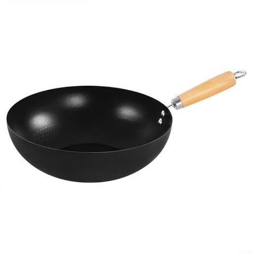 Antihaftbeschichtete Bratpfanne zum Kochen, Wok mit flachem Boden für Induktions-, Gas- und Elektroherde (28 cm) von Oceanlend
