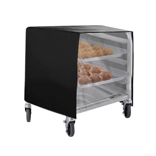 Blech Pan/Bun Pan Rack Cover, Transparent Waterproof Dustproof Oxford Cloth Bread Rack Cover With Vents And Zipper, Black (58.4 x 71.1 x 81.3 cm) von Oceanlend