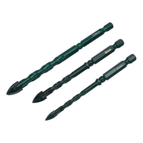Bohrer 3er Set mit Exzenter Design Perfektes Werkzeug für verschiedene Materialien u.a. für Glas, Fliesen und Holz (A) von Oceanlend