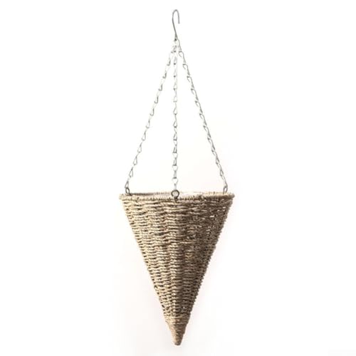 Charming Straw Hanging Flower Pot Enhance Your Space with Sustainable Design (Small) von Oceanlend