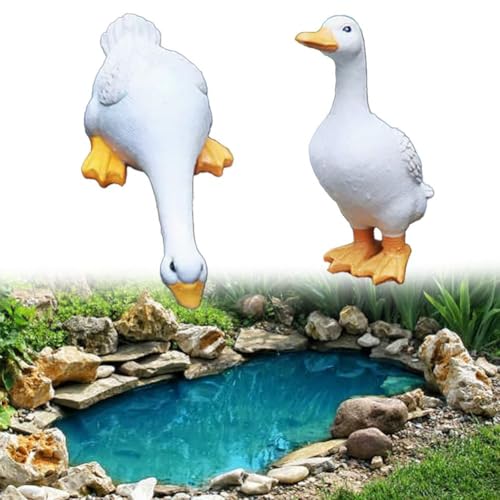 Dekorative Ente aus Kunstharz für Terrasse und Teich, für Außenumgebungen, lebendige Farben und charmante Details, einfache Pflege mit feuchtem Tuch (#4) von Oceanlend