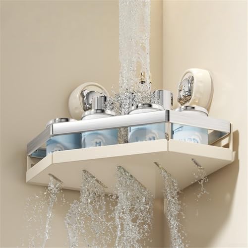 Eck-Duschablage, Wandmontage, Duschregal mit Saugnapf, Badezimmer-Regale, Shampoo-Halter, rostfreier Dusch-Organizer, Aufbewahrungsregal (22 cm) von Oceanlend