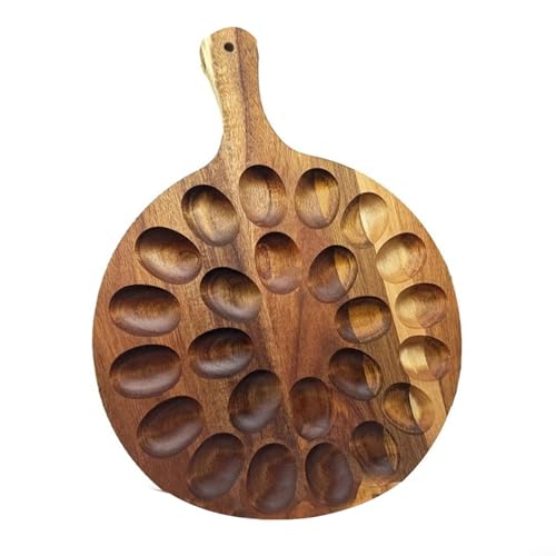 Eierplatte mit 24 Löchern, Eierplatte, Ablagetablett, runde Holzplatte mit Griff, verdickte Eierablage Eierplatte mit 24 Löchern, Eierplatte, Ablagetablett, runde Holzplatte mit Griff, verdickte Eierablage von Oceanlend