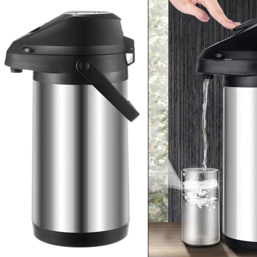 Einfaches Servieren von Getränken mit 1 isolierter Edelstahl-Kaffeekaraffe mit Pumpdeckel (1,6 Liter) von Oceanlend