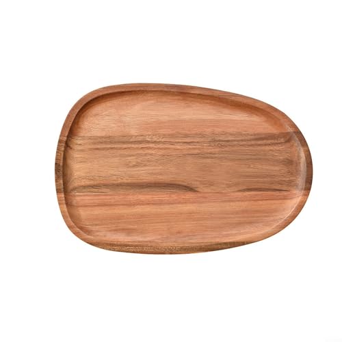 Eleganter Speiseteller aus Holz zum Servieren von Snacks, Obst und Desserts, perfekt für jeden Anlass (30,5 x 20 cm) von Oceanlend