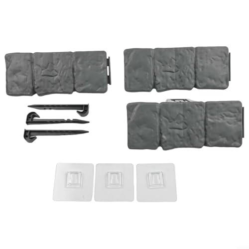 Flexible Einfassungsbordüre mit Heringen für einzigartige Gartenformen und -designs (grau) von Oceanlend