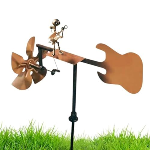 Handgefertigte Garten Rock Band Windmühle, Garten Dekoration Metall Windmühle Spinners, Rock Art Skulptur Statuen für Hof Rasen Terrasse Dekor Handgefertigte Garten Rock Band Windmühle, Garten Dekoration Metall Windmühle Spinners, Rock Art Skulptur Statuen für Hof Rasen Terrasse Dekor von Oceanlend