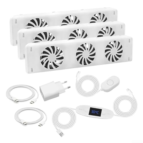Heizkörper Ventilator Erweiterungsset, Anpassbare Windgeschwindigkeitseinstellungen Smartes Heizgebläse, Intelligenter Heizkörper-Ventilator Heizkörperbooster Verlängerset(Trio set) von Oceanlend