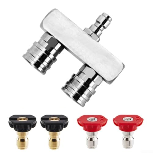 Hochdruckreiniger-Aufsatz-Set mit Doppel- und Einzeldüsenoptionen, inklusive 4 Düsen für verbesserte Reinigungsvielseitigkeit, kompatibel mit den meisten Modellen (2) von Oceanlend