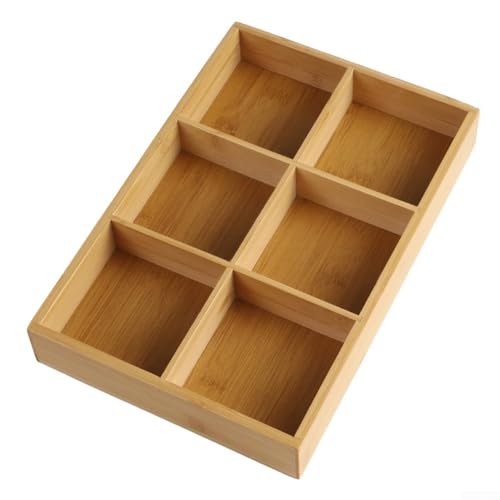 Holztablett, Korb mit 29 Gittern, für Nüsse, Süßigkeiten, Tee, Servieren rund um den Herd, Hot Pot geeignet für Familienaktivitäten und Partys (6 Gitter) von Oceanlend