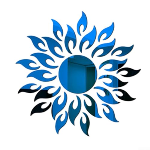Kreativer 3D-Spiegel Sonne Kunst Wandaufkleber Acryl Aufkleber zur Verschönerung Ihres Zuhauses (blau) von Oceanlend