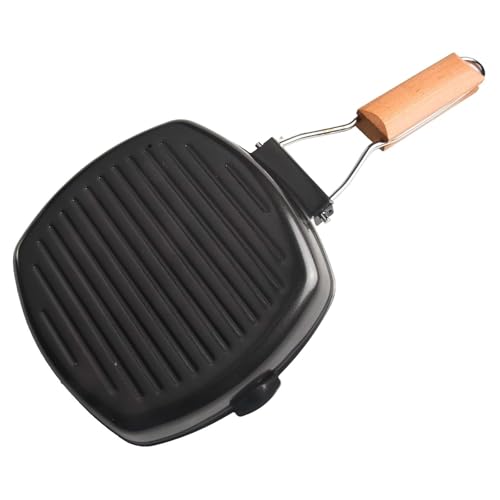 Leicht verstaubare Gusseisen-Grillpfanne mit Antihaftbeschichtung und faltbarem Design für alle Ihre Kochbedürfnisse von Oceanlend