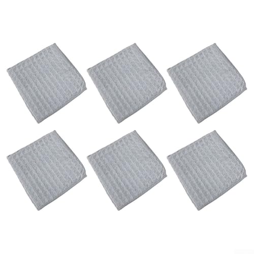 Mikrofaser-Geschirrtücher und Reinigungstücher für Küche und Zuhause, weiche und saugfähige Tücher zum Schutz von Oberflächen beim Entfernen von Öl und Schmutz, Set mit 6 Reinigungstüchern (hellgrau) von Oceanlend
