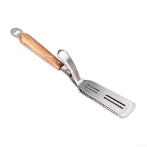 Multifunktionale Edelstahl 2in1 Grillzange mit Pfannenwender und Flaschenöffner zum Grillen und Servieren von Oceanlend