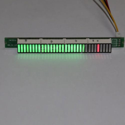 Musikspektrum-Audio-Anzeige, 32 LED-Barren, VU-Meter-Anzeige, Analysator, Audio-Connect-Rhythmus-Lichter, Musik-Visualisierungsgerät Musikspektrum-Audio-Anzeige, 32 LED-Barren, VU-Meter-Anzeige, Analysator, Audio-Connect-Rhythmus-Lichter, Musik-Visualisierungsgerät von Oceanlend