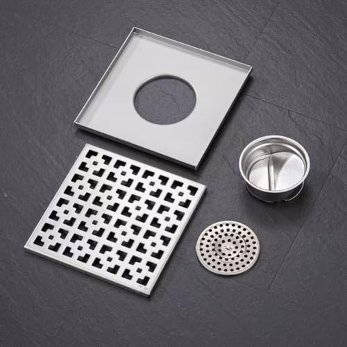 Oceanlend Quadratischer Bodenablauf, Edelstahl, geruchshemmend, Badezimmer-Duschablauf, WC-Haarfilter, Bodenablauf, schneller Wasserablauf, Duschrinne Quadrat, Schneller Wasserablauf, 20 x 20 cm Oceanlend Quadratischer Bodenablauf, Edelstahl, geruchshemmend, Badezimmer-Duschablauf, WC-Haarfilter, Bodenablauf, schneller Wasserablauf, Duschrinne Quadrat, Schneller Wasserablauf, 20 x 20 cm von Oceanlend
