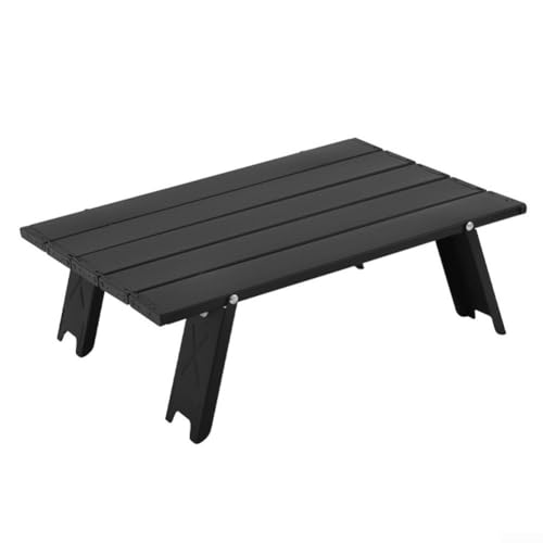 Oceanlend Tragbarer kleiner faltbarer Campingtisch, Aluminium, hohe Belastung, Outdoor-Tisch, Strandtisch, mit stabiler Struktur, 40 x 29 x 13,5 cm (schwarz) von Oceanlend