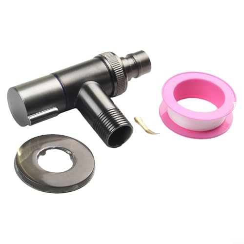 One in Two Out Waschmaschine Doppelsteuerung Rückschlagventil Set mit Edelstahl Metall Drehschalter Geeignet für Küche Garten und Badezimmer Wassersysteme (Grau) von Oceanlend