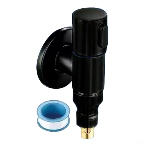 One in Two Out Waschmaschine Doppelsteuerung Rückschlagventil Set mit Edelstahl Metall Drehschalter Geeignet für Küche Garten und Badezimmer Wassersysteme (Schwarz) von Oceanlend