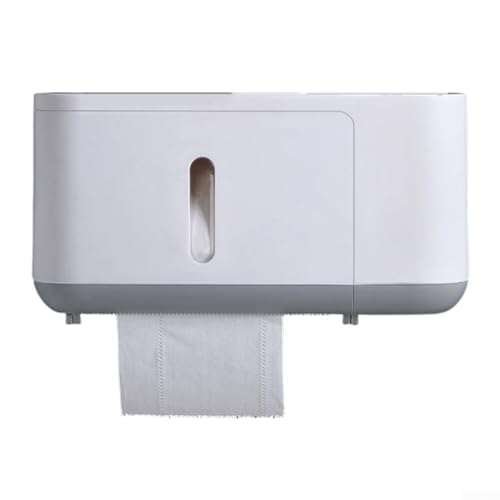 Papierhandtuchhalter zur Wandmontage mit wasserdichtem Deckel und zwei Dosierauslässen, transparentes Fenster zur Überwachung der verbleibenden Papierrollen, geeignet für Bad oder Küche (C) von Oceanlend