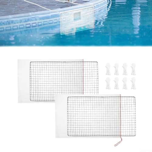 Pool-Skimmer-Schutz, Edelstahl, Schwimmbad-Skimmer-Schild, mit Kordelzug, kompatibel mit verschiedenen Pool-Filtrationssystemen (45 x 25 cm) von Oceanlend