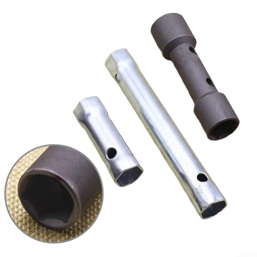 Robuster Zündkerzenschlüssel aus Stahl mit Doppelend-Sechskant-Stecknüssen für Motorrad und Quad Spark Service (kurz) von Oceanlend