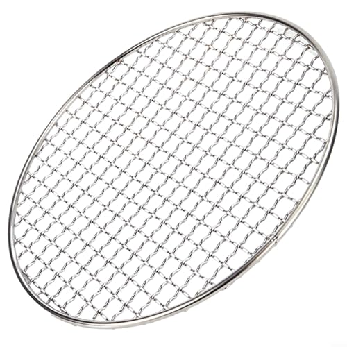 Rundes Edelstahl-Grillgitter, Mehrzweck-Grillrost-Tablett mit gekreuztem Drahtgeflecht, für Outdoor, Camping, Picknick, Backen (330 mm) von Oceanlend