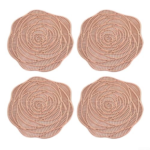 Rundes Tischset aus PVC-Material wasserdicht und öldicht mit elegantem Design (Roségold) von Oceanlend