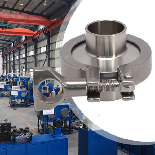 Sanitärrohr-Schweißhülse 102 mm mit Tri-Klemme und PTFE-Dichtung, Edelstahl 304, geeignet für pharmazeutische Flüssigkeitsleitungen (57 mm) von Oceanlend