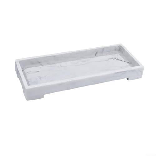 Schickes Badezimmer-Tablett aus Silikon für Seifenspender und Arbeitsplatten-Organisation (Weiß B) von Oceanlend