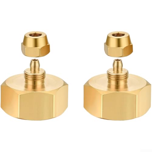 Schlauchadapter aus Messing, 3/4-Zoll-Gewinde auf 1/4-Zoll-Anschluss, kompatibel mit Bewässerungsschläuchen mit matter Oberfläche für sicheren Halt und Auslaufschutz, 2 Stück Schlauchadapter aus Messing, 3/4-Zoll-Gewinde auf 1/4-Zoll-Anschluss, kompatibel mit Bewässerungsschläuchen mit matter Oberfläche für sicheren Halt und Auslaufschutz, 2 Stück von Oceanlend