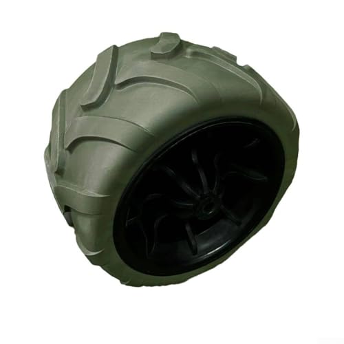 Schweres Tragfähiges 17,8 x 10,2 cm solides PU-Campingwagen-Rad mit klappbarem Design, passender Ersatz für Strandauto und Gartenwagen, und elastisches Memory (schwarz grau) von Oceanlend