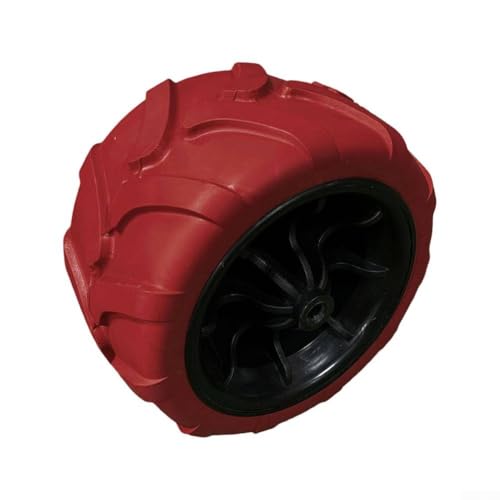 Schweres Tragfähiges 17,8 x 10,2 cm solides PU-Campingwagen-Rad mit klappbarem Design, passender Ersatz für Strandauto und Gartenwagen, und elastisches Memory (schwarz rot) von Oceanlend
