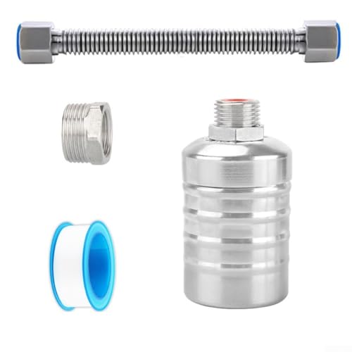 Schwimmerventil Set, Edelstahl Vollautomatische Wasserstandskontrolle Schwimmerventil, Automatischer Wasserstandsregler für Wassertanks, Teiche, Turm (C) von Oceanlend