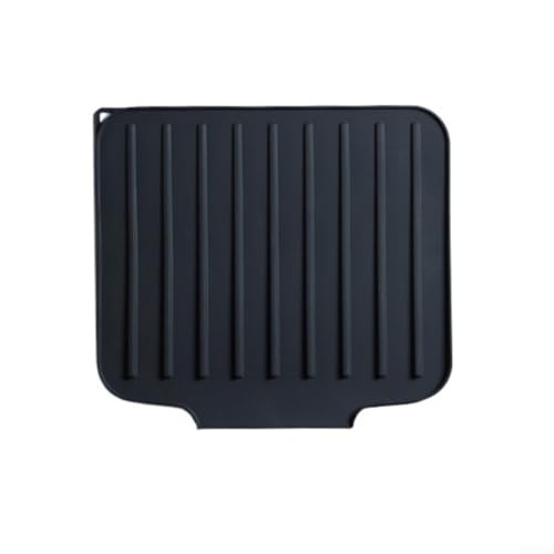 Silikon-Abtropfmatte mit rutschfester Funktion und erhöhtem Design für Küchentheken, erleichtert schnellen Luftstrom und Feuchtigkeitsmanagement, um Oberflächen trocken zu halten (dunkelgrau) von Oceanlend