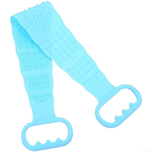Silikon-Badeschrubber mit doppelseitigem Design mit weichen Borsten für effektives Körperpeeling und Massage, lange Länge, um schwierige Stellen leicht zu erreichen (Azur) von Oceanlend