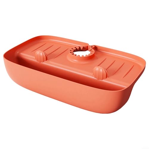 Spritzschutz aus Silikon mit Drainage-Design und Aufbewahrungskorb zum Organisieren von Schwämmen und Bürsten in Küche oder Bad (orange) von Oceanlend
