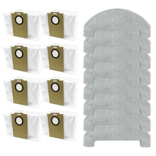Staubsauger-Mopptuch + Staubbeutel-Set, kompatibel mit Monsga MR1 Roboter-Staubsauger, 8 x Wischtuch und 8 x Staubbeutel, für saubere Böden von Oceanlend
