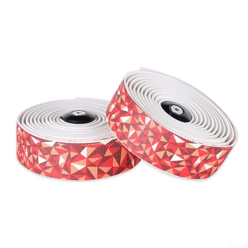 Superior Grip Rennrad Lenkerband mit praktischem und atmungsaktivem Design, Bar End (Weiß Rot) von Oceanlend